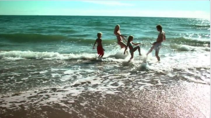 Kids in Kefalonia, enjoying the beach